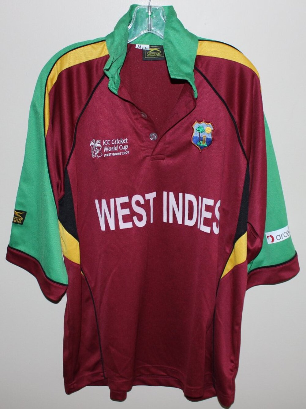 vintage❤️Slazenger WEST INDIES ICC Cricket World Cup 2007 home shirt jersey